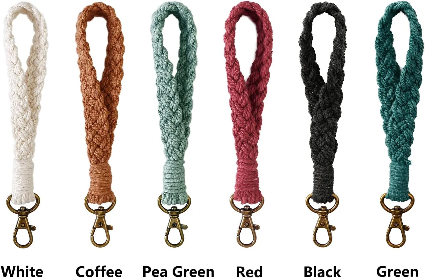 XGALBLA Soft Macrame Keychain Boho Handmade Wristlet Bracelet Keychain Country style Wrist Lanyard Handmade Holder for Women