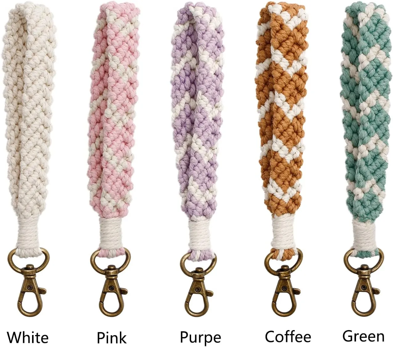 XGALBLA Women's Boho Macrame Keychain Wristlet Bracelet Handmade Braided Hand Wrist Lanyard for Keys, Purse, Car Keys Holder