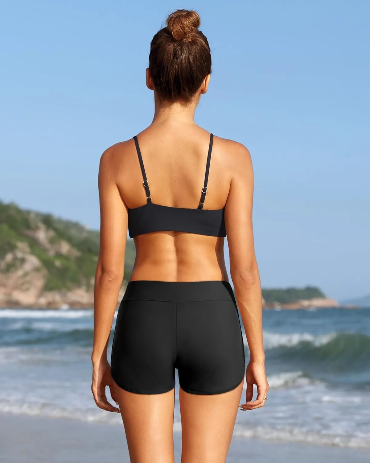 Yonique Womens Swim Shorts Solid Tankini Bottoms Swimsuit Bottoms(Available in Plus)