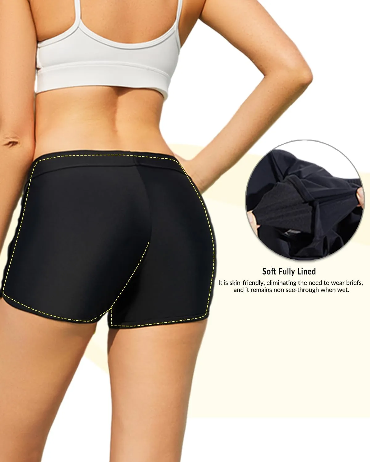 Yonique Womens Swim Shorts Solid Tankini Bottoms Swimsuit Bottoms(Available in Plus)