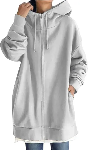 Zip Up Hoodie Women Fashion Tunic Hoodies Winter Fleece Pullover Hoodies 2024 Fall Long Jackets with Pockets