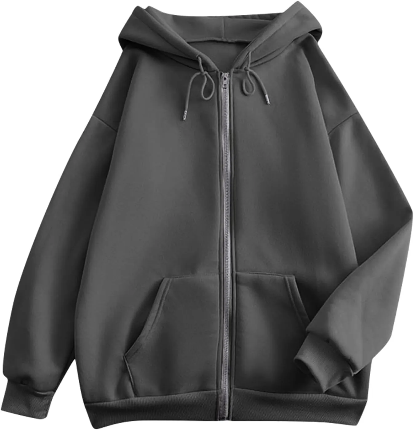 Zip Up Hoodie Women Long Sleeve Oversized Sweatshirts Y2K Jacket With Pockets 2024 Fall Outfits